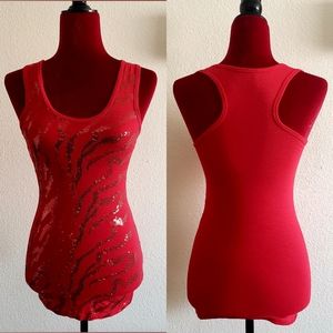 Red fitted tank